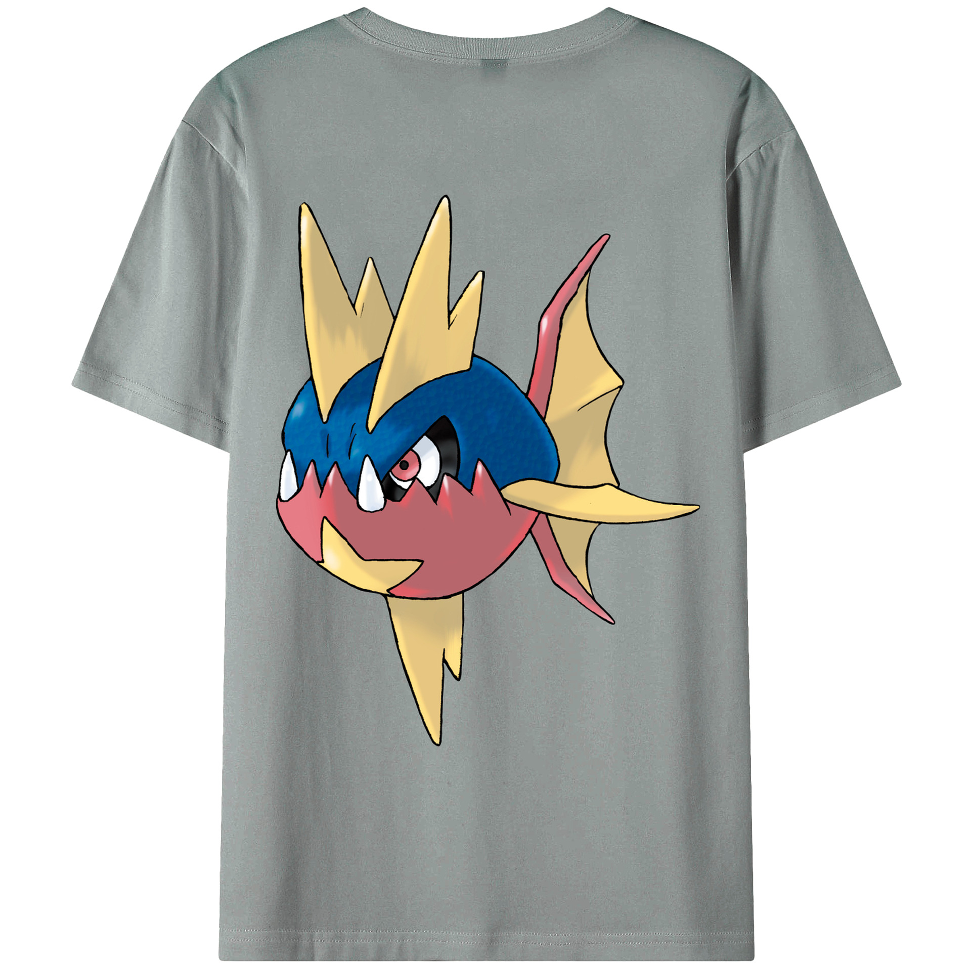 （画像用） ポケットモンスター Pokémon 綿100％ メンズ半袖Tシャツ（バックプリント） 通気性